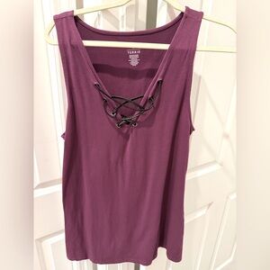 Torrid Lace-Up Tank - Foxy Plum